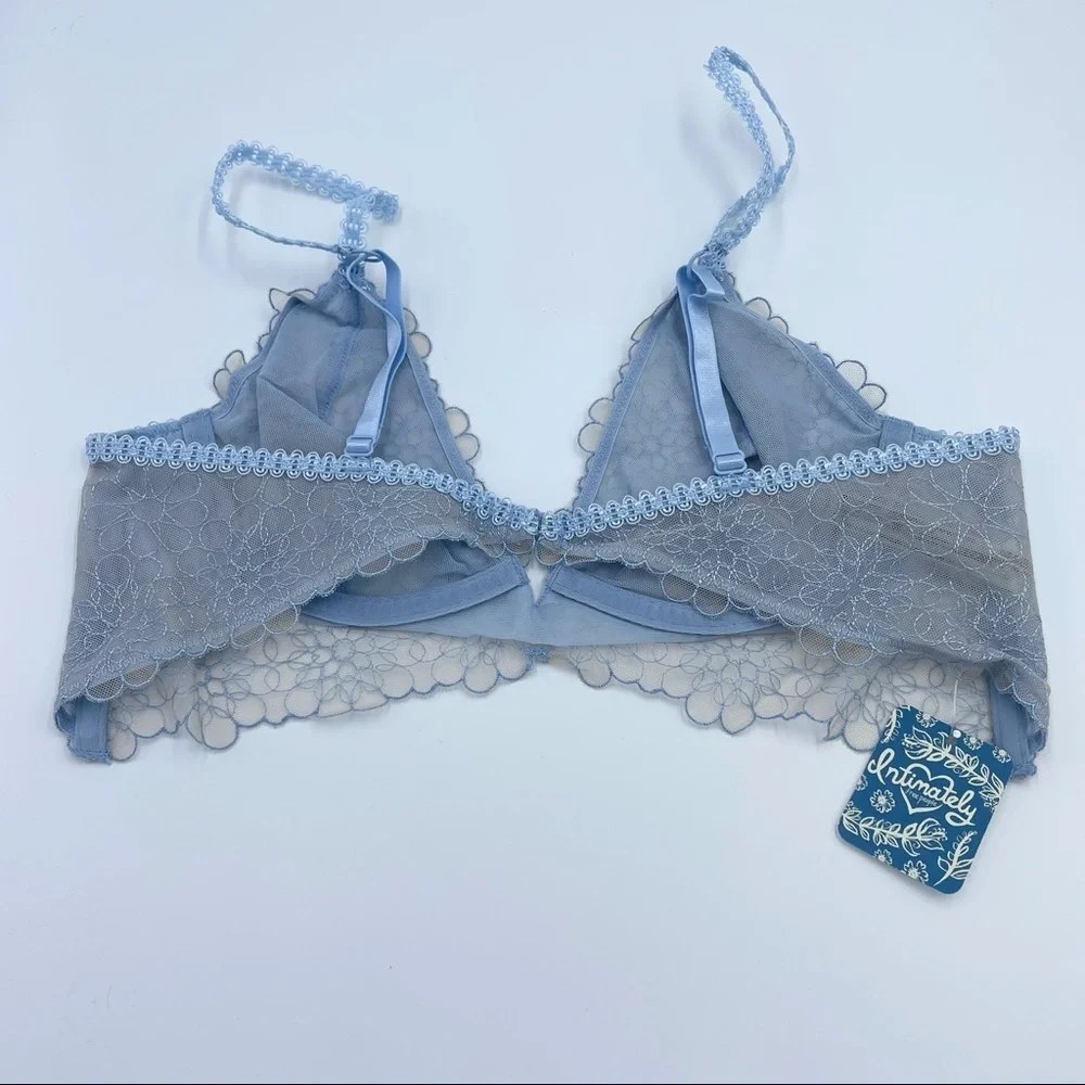 Free People Lucia Underwire Bra Blue Sz 34B